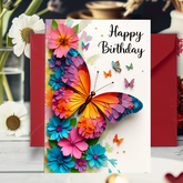 Flutter & Bloom Vibrant Birthday Card