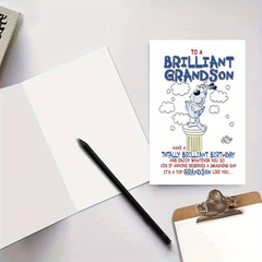 “Totally Brilliant Grandson” Fun Birthday Card