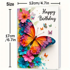 Flutter & Bloom Vibrant Birthday Card